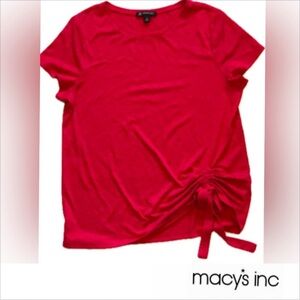 INC red ruched side tie top